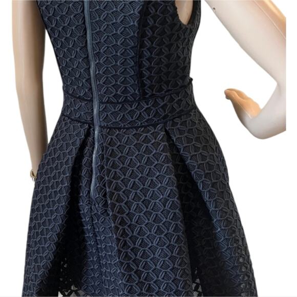 Maje Rosianne Black Fit and Flare Eyelet Dress Cocktail Party Occasion Size Med - Picture 12 of 16